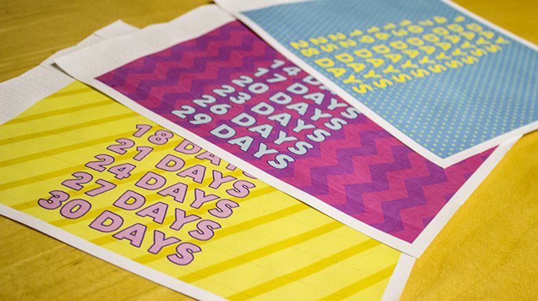 Countdown Chain Sheets Fanned Out